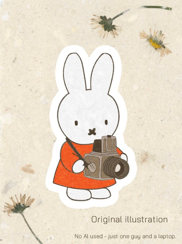 Miffy holding Hasselblad - FSC® certified Sticker